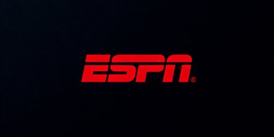 ESPN体育频道合作伙伴标识,红色logo置于深色背景中